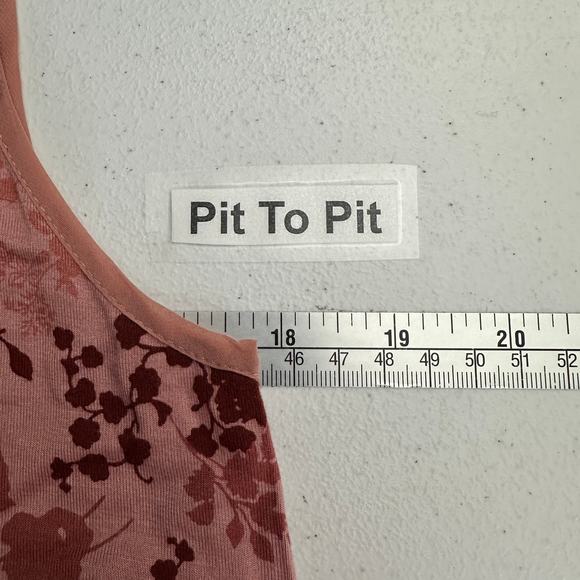 Soma Womens Pullover Top Size M Mauve Floral Sheer Trim Loungewear Cozy - Picture 5 of 7